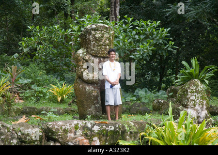 Meae Iipona Puamau Hiva Oa Marquesas Islands French Polynesia Editorial use only Stock Photo