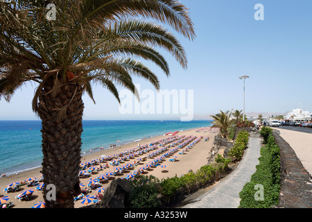 Main beach (Playa Grande), Puerto del Carmen, Lanzarote, Canary Islands, Spain Stock Photo