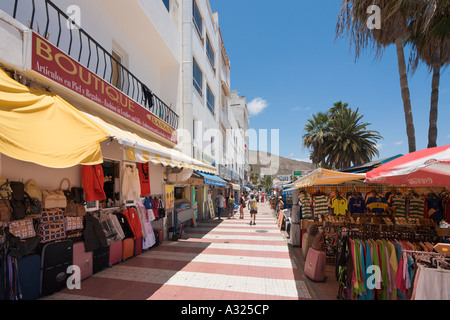 shops on the seafront promenade (Paseo Maritimo), Los Cristianos, Tenerife, Canary Islands, Spain Stock Photo