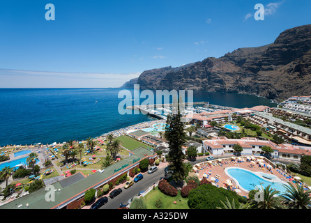 View over the resort from the roof of Los Gigantes Hotel, Los Gigantes, Tenerife, Canary Islands, Spain Stock Photo