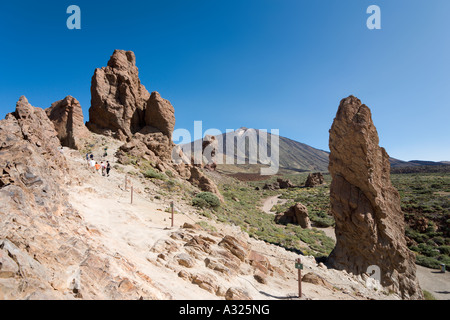 Mount Teide and Los Roques de Garcia, Las Canadas del Teide, Tenerife, Canary Islands, Spain Stock Photo