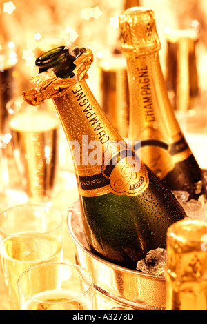 CHAMPAGNE IN BUCKET Stock Photo