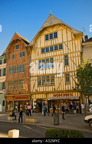Well known half timbered houses in Troyes, France Stock Photo