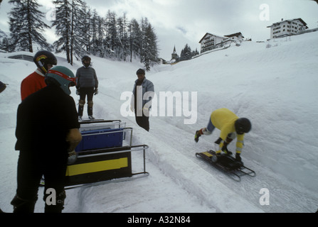 cresta run st moritz Stock Photo