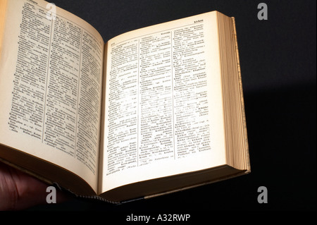 Open book with text Stock Photo