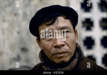 Portrait of a man in Thai province,  Vietnam Stock Photo