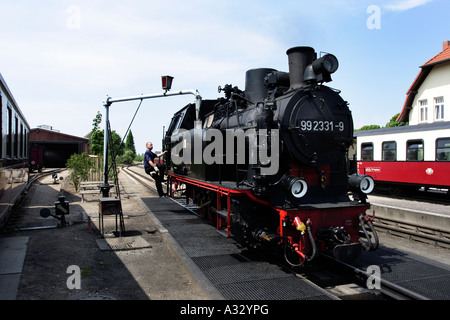 The narrow gauge engine Molli on a railway station, Germany Stock Photo