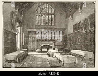 Eton college Dining hall school Windsor Berkshire table window UK United Kingdom GB Great Britain EU European Union Europe Stock Photo