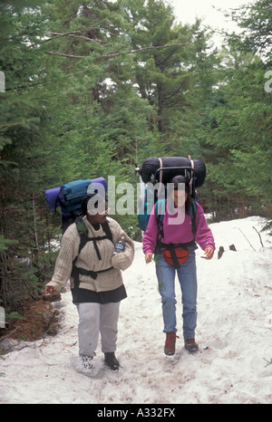 Backpackers in Algonquin Provincial Park Stock Photo