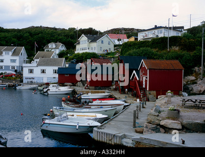 Boats moored in a harbour, Liltlehavn, Norway Stock Photo