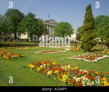 The Queens Hotel and Imperial Gardens at Cheltenham Spa, Gloucestershire Stock Photo