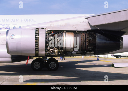 Boeing 707 Pratt & Whitney JT3B jet engine detail Stock Photo