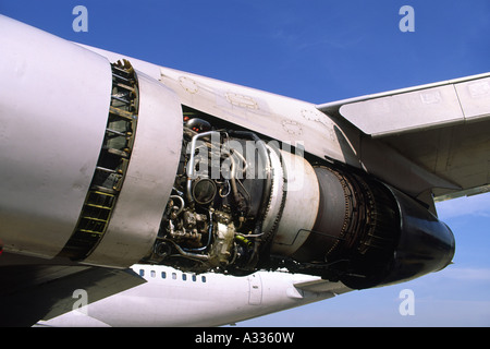 Boeing 707 Pratt & Whitney JT3B jet engine detail Stock Photo