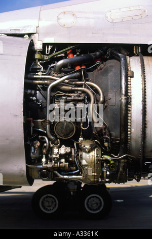 Boeing 707 Pratt & Whitney JT3B jet engine detail Stock Photo