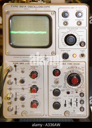 Oscilloscope front panel controls and display Stock Photo