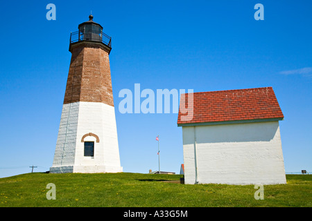 Point Judith Lighthouse, Narragansett, Rhode Island, RI, United States, North America Stock Photo