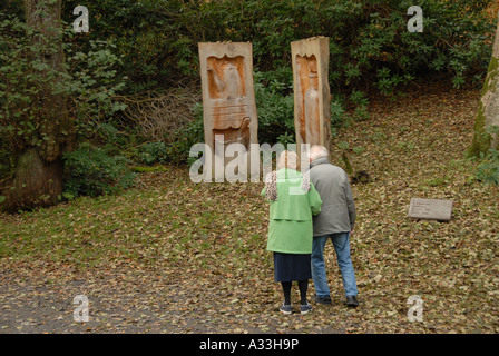 Sculptures Sculpture Trail Lake Vyrnwy Mid Wales Stock Photo