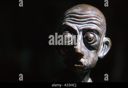 Surprised Man Sculpture on the corner of Swanston and Bourke Street Melbourne Victoria Australia Stock Photo