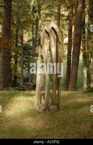 Treevolution Sculpture Sculpture Trail Lake Vyrnwy Mid Wales Stock Photo