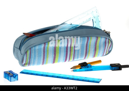 Pencil case on a white background Stock Photo