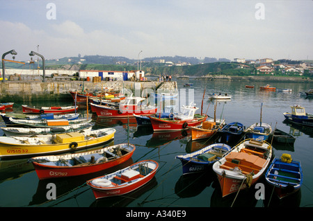 Fishing Boats Harbor Luarca Oviedo Asturias Spain Stock Photo