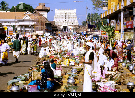 ATTUKAL PONGALA IN TRIVANDRUM KERALA Stock Photo