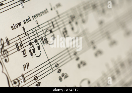 Musical Notes Front Page detailed photograph of musical notes on a page Stock Photo - Alamy