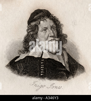 Inigo Jones, 1573 - 1652.  English artist, architect and designer. Engraved by J W Cook Stock Photo