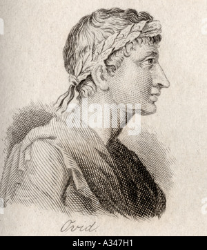 Ovid Publius Ovidius Naso, 43BC - 17AD.  Roman poet.  Engraved by J W Cook Stock Photo