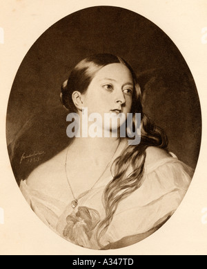 Princess Alexandrina Victoria of Saxe-Coburg, 1819 - 1901, seen here in 1843.  Future Queen Victoria. Stock Photo