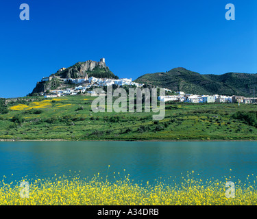 The whitewashed village of Zahara de la Sierra dominated by Moorish ...