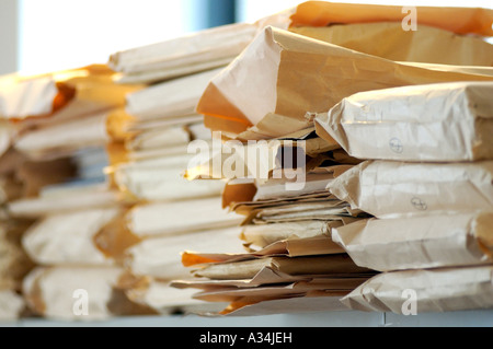 Royalty free photograph of files with lots of records and accounts in business office London UK Stock Photo