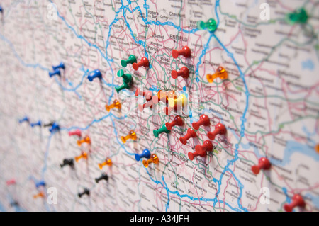 Royalty free photograph of British map of London and M25 inner city UK Stock Photo