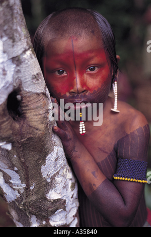 Kayapo boy Stock Photo