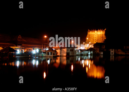 Padmanabha swami temple, Thiruvananthapuram, let up at night. Stock Photo