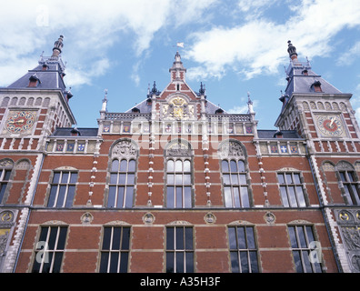 Looking up at Amsterdam s Central Station Stock Photo