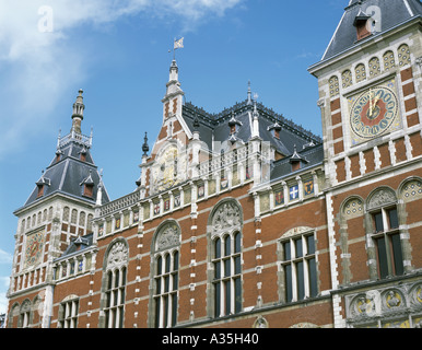 Looking up at Amsterdam s Centraal Station Stock Photo