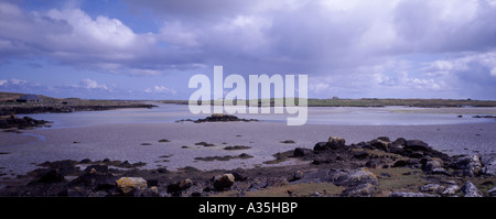 Low tide at Gramsdal South Uist, Outer Hebrides, Western Isles, Scotland. GPAN 0058 Stock Photo