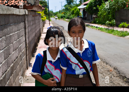 Indonesian school girls, Bali, Indonesia, Asia Stock Photo
