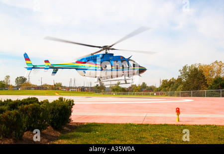 Stock Photo of Helicopter taking off for  tour at Niagara Falls Canada Stock Photo