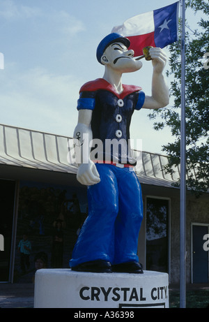 Popeye statue in Crystal City Texas US The spinach capitol of the world Stock Photo