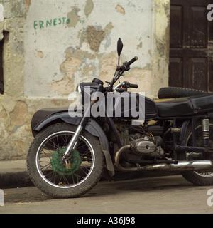 Old fashioned motorcycle with sidecar parked in the street Stock Photo ...