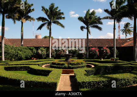 Nicaragua. Leon. El Convento hotel gardens Stock Photo