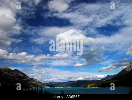 Stormy Canadian Sky over Lake Abraham Stock Photo