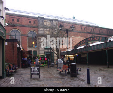 Derby market England grey overcast day Stock Photo