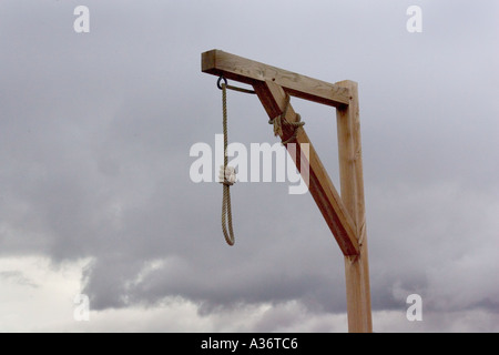 A gallows at an old Nazi concentration camp in France Stock Photo