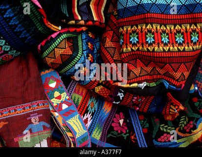 Guatemalan textiles available on the streets of Guatemala Stock Photo