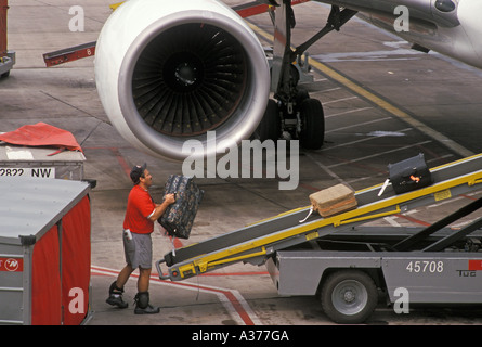 Detroit, Michigan - A baggage handler loads luggage onto a Southwest Stock Photo: 75733705 - Alamy