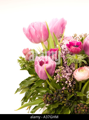 Tulip, Anemone, Lilac & Berries Stock Photo