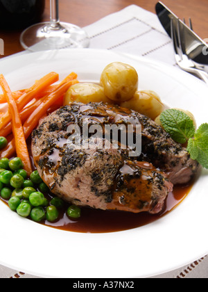 Coriander lamb steak Stock Photo